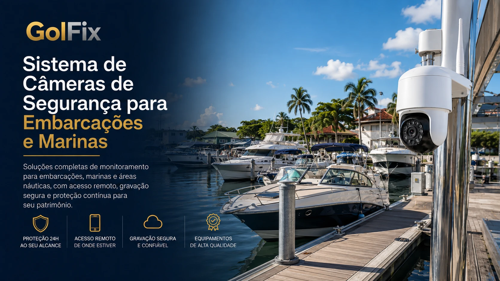 Sistema de câmeras de segurança para embarcações e marinas